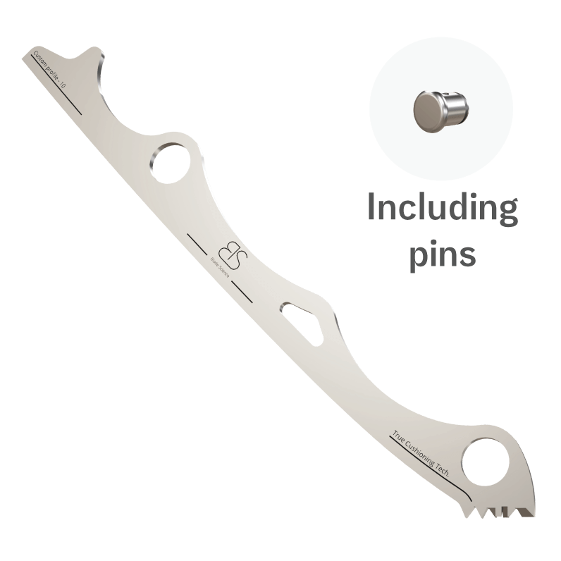 Figure Skating Blade Runner for Shock Absorbing blade (Dual Cushioning) including Pins.