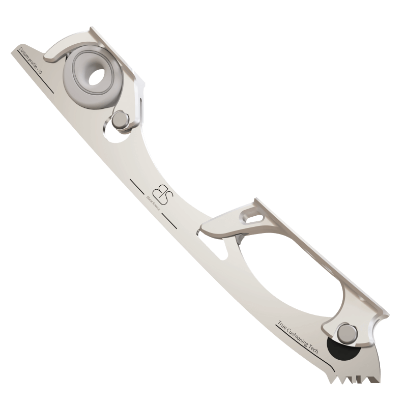 Figure Skating Shock-Absorbing Blade Set (Single Cushioning) with Grey Shock Absorbers and Light Grey Frames