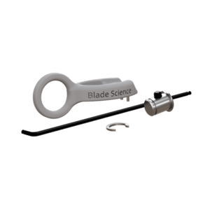 Tool kit with pins and hex key for figure skating shock-absorbing blade.